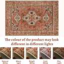 Tangsoo Boho Hallway Runner Rug 2.6x12 Washable Runner Rug for Hallways, Non Slip Vintage Soft Low Pile Long Rug Runner, Oriental Terracotta Carpet Runners for Kitchen Bedroom Entryway Living Room