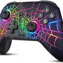 RJAD Switch Controllers for Nintendo Switch/OLED/Lite, Wireless Switch Pro Controller with 10 Colors Light, 1000mAh Rechargeable Switch Turbo Control with Vibration, 6-Axis Gyro, Turbo, Wake Up