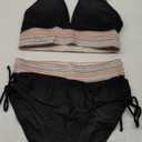 Blooming Jelly Women High Waisted Bikini Sets Tummy Control Swimsuits Color Block Two Piece Drawstring Bathing Suit L