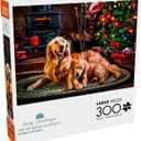 Buffalo Games - 300 Piece Jigsaw Puzzle - Dogs Under The Tree - Christmas Scene Puzzles for Adults and Families - Perfect for Dog Lovers (Large)