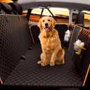 Back Seat Extender for Dogs,Holds 420lbs,Waterproof Dog Car Seat Cover for Back Seat with Hard Bottom,2025 Upgraded Material Dog Hammock (Black)