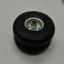 AR-PRO (2-Pack) 10-Inch Solid Rubber Tire Wheels - Replacement 4.10/3.50-4" Flat Free Tire with 5/8" Bearings, 2.2" Offset Hub - Compatible with Hand Truck, Wheelbarrow, Dolly, Gorilla Carts (Silver)