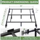 Queen Metal Bed Frame, 7 Inch Low Heavy Duty Platform Bed Frames Queen Size for Box Spring and Mattress, Easy Assembly, Noise-Free, Adjustable, Black