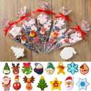 Daifunli 24 Pcs Christmas Party Favors Christmas Ceramic Painting Kit DIY Christmas Crafts Paint Your Own Kit Unpainted Ceramic Santa Snowmen Gingerbread Men Figurine Christmas Crafts for Xmas Party