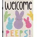 Welcome Easter Garden Flag Double Sided Vertical 1218 Inch Bunny Banners Spring Yard Outdoor Farmhouse Decoration DF019