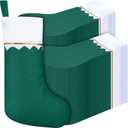 Sumind 100 Pieces Felt Christmas Stockings 15 Inch Party Favors Stockings Xmas Decoration Stocking Rustic Santa Stocking for Christmas(Green)