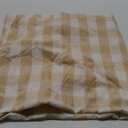 Encasa XO Cotton Square Table Cloth for | (50"x39") | Buffalo Beige Checks | Dining Tablecloth for Decoration
