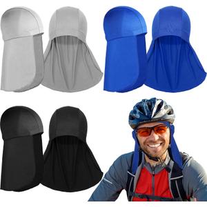 Syhood 3 Pieces Helmet Liner with Neck Mask, Cooling Skull Cap Sweat Wicking Cap with Tail Sun Cycling Running Neck Protection Hat (Gray, Royal Blue, Black)