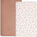 Crib Sheets for Boys Girl, Fitted Baby Toddler Bed Sheets 28" x 52", Neutral Muslin Cotton Crib Mattress Bedding Soft and Breathable Comfort (Dusty Rose & Flower-A, Crib Sheet)