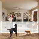 150" Extra Wide Retractable Baby Gates Dog Gate for Large Opening, 41" Extra Tall Mesh Pet Gate, Long Child Safety Gates with Fiberglass Rods for Stairways, Doorways, Hallways - Indoor/Outdoor Use (White)