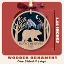 2 x TUMSHANIP Bear Ornaments - Bear Ornaments for Christmas Tree - Gifts for Bears Lovers, Women, Men - Bears Christmas Ornament - Wood Ornament 2025