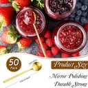 Meanplan 50 Pieces Espresso Spoons Gold Coffee Spoons Mini 5.3 Inches Stainless Steel Demitasse Teaspoons for Stirring Tea Sugar Ice Cream Dessert Soup Cake Antipasto Cappuccino Serving