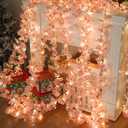 Cherry Blossom String Lights Artificial Flowers Outdoor Hanging Silk Flowers Garland for Wedding Party Home Bedroom Decor Pink Room Decor Aesthetic