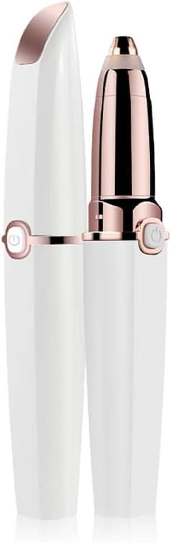 Abhiya's Facial Hair Remover & Eyebrow Trimmer - 2 in 1 Electric Women's Face, Nose & Body Shaver - Painless Epilator - USB Rechargeable with LED Light