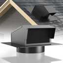 8 Inch Roof Vent Cap Bathroom Exhaust Roof Vent with Damper & Sealed Screen, Removable Ventilation System for Dryer with Bottom Extension Pipe, Black Surface Coating, Waterproof (8 inch)