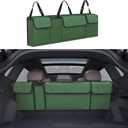 Car Trunk Organizer, Backseat Hanging Large Storage with Adjustable Straps, Waterproof PVC Collapsible Cargo Bag, Car Interior Accessories for Auto SUV MPV (Green)