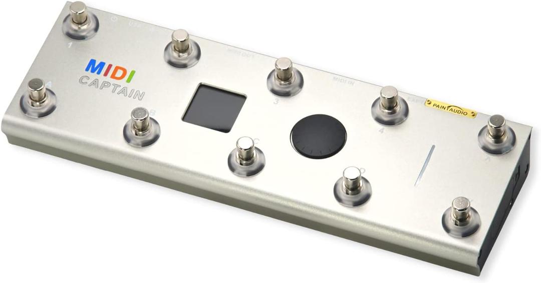 Paint Audio MIDI Captain Foot Controller Multi-Effects Keyboards Synthesizer USB-MIDI musical software Bias with Time Engine Function Support all PC/CC/Note commander 10 Foot Switches (Gold)