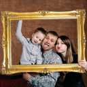 Large Photo Booth Props 32 x 24 Inch Gold Picture Selfie Frame Vintage Photo Frame Creative Friends Party Photo Props Accessories for Wedding Bridal Shower Bachelorette Birthday Party Supplies Decor