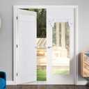 NICETOWN French Front Door Curtains Blackout Sheer Door Curtains for Window Thermal Insulated Privacy Sidelight Curtains for Tie Up Shades, 36W x 72L, 1 Panel, White