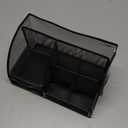 Greenco Mesh Desk Organizer Office & Dorm Room Supplies Caddy, 6 Compartments, Small Black Desk Organizer for Pen, Pencil, Small Office Supplies and Stationary Accessories Storage Organization (New)