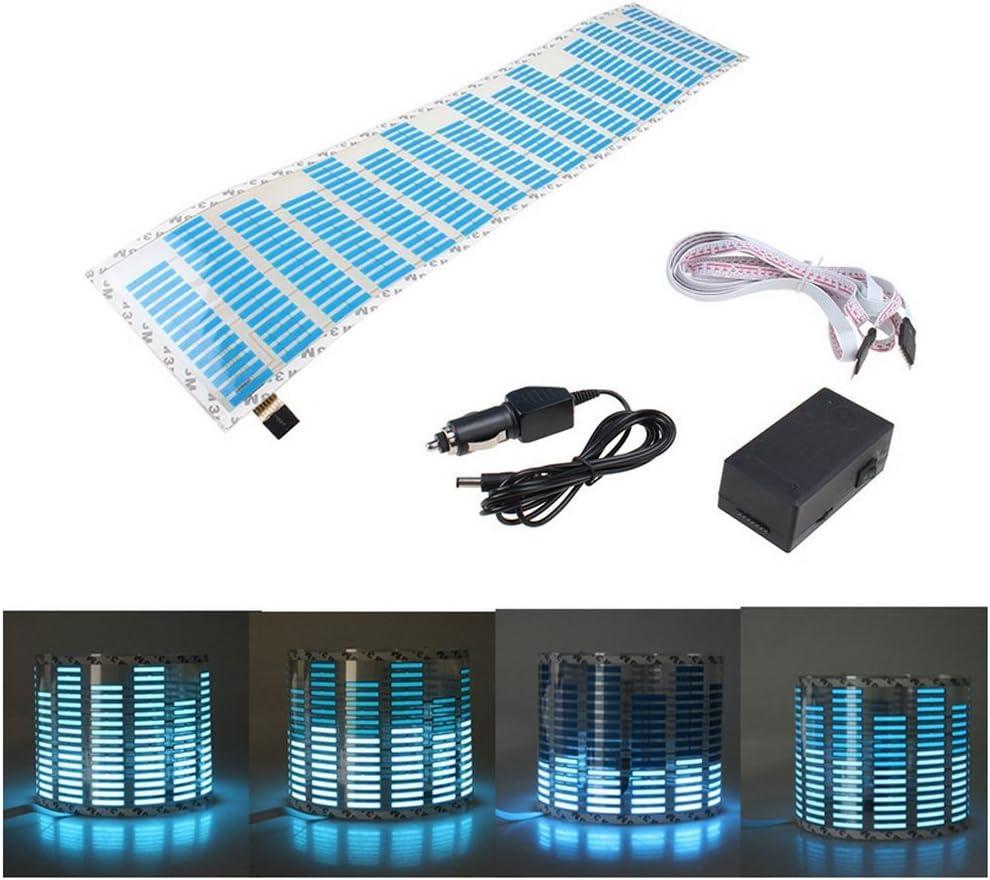 ESUPPORT 45 x 11cm Sound Music Activate Sensor Car Auto Sticker LED Light Equalizer Glow Blue