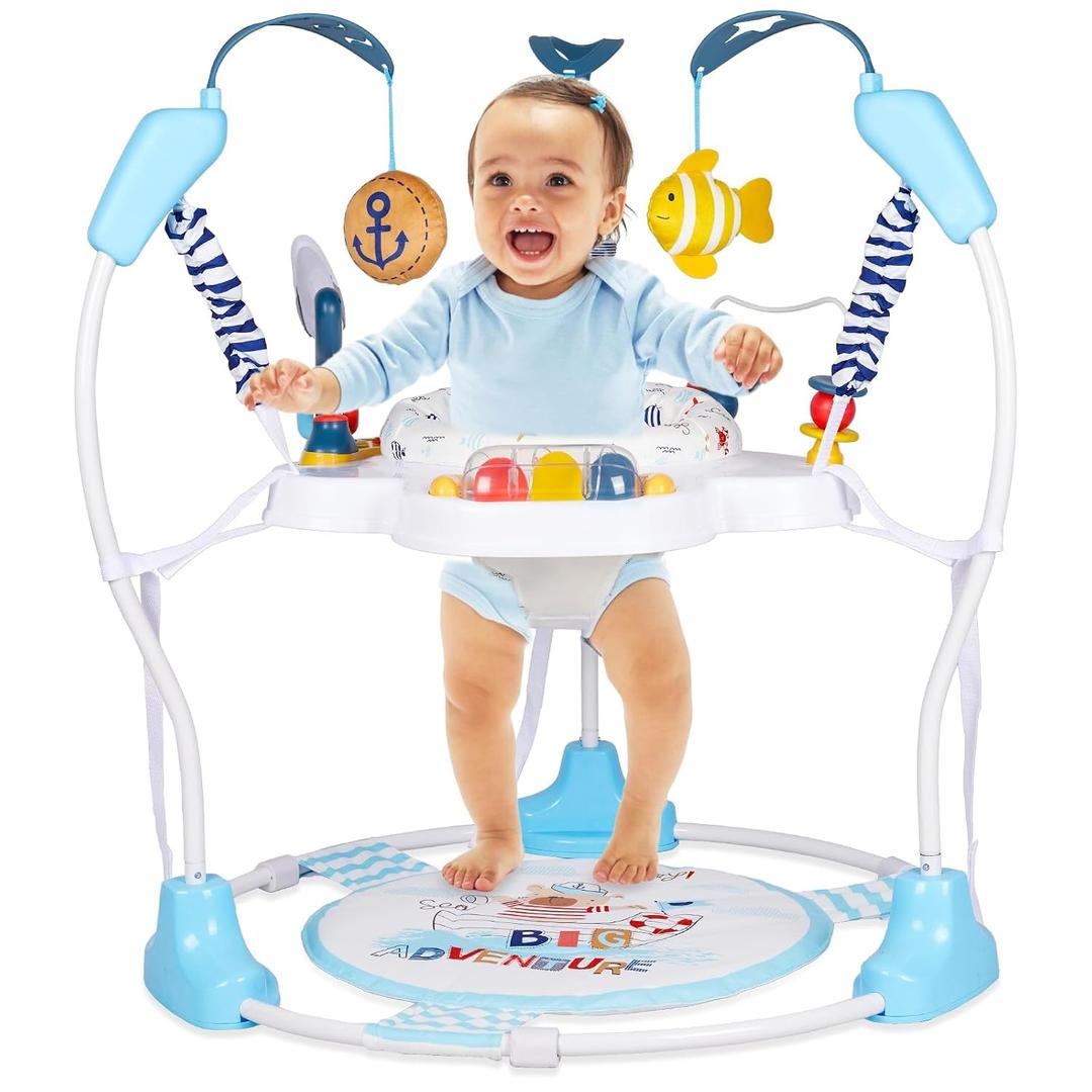 Baby Activity Center, Infant Jumpers and Bouncers with Music, Lights, Infant Toys, 360Rotating Seat, 3 Adjustable Heights, Baby Play and Learning Center for 6+ Months