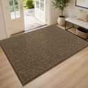 BEQHAUSE Dirt Trapper Door Mat 48" x 72", Non-Slip Washable Doormats, Brown