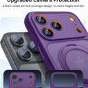 CANSHN 360 Spin Magnetic Stand for iPhone 17 Pro Case with Camera Control [Full Camera Protection] [Compatible with Magsafe] Translucent Matte Shockproof Protective Phone Cover 6.3" - Deep Purple
