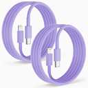Citelect 2 Pack Fast Charger Cable, 6ft USB-C to Lightning Cable, MFi Certified, Purple, for iPhone14/13/12/11 Pro Max/Mini/XR/XS, etc.