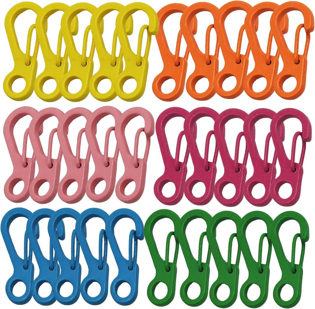 Mini Carabiner Clips with Metal Spring Wiregate Hook and Little Eye Hole for Keychain Backpack Clasps (1.8in/45mm)