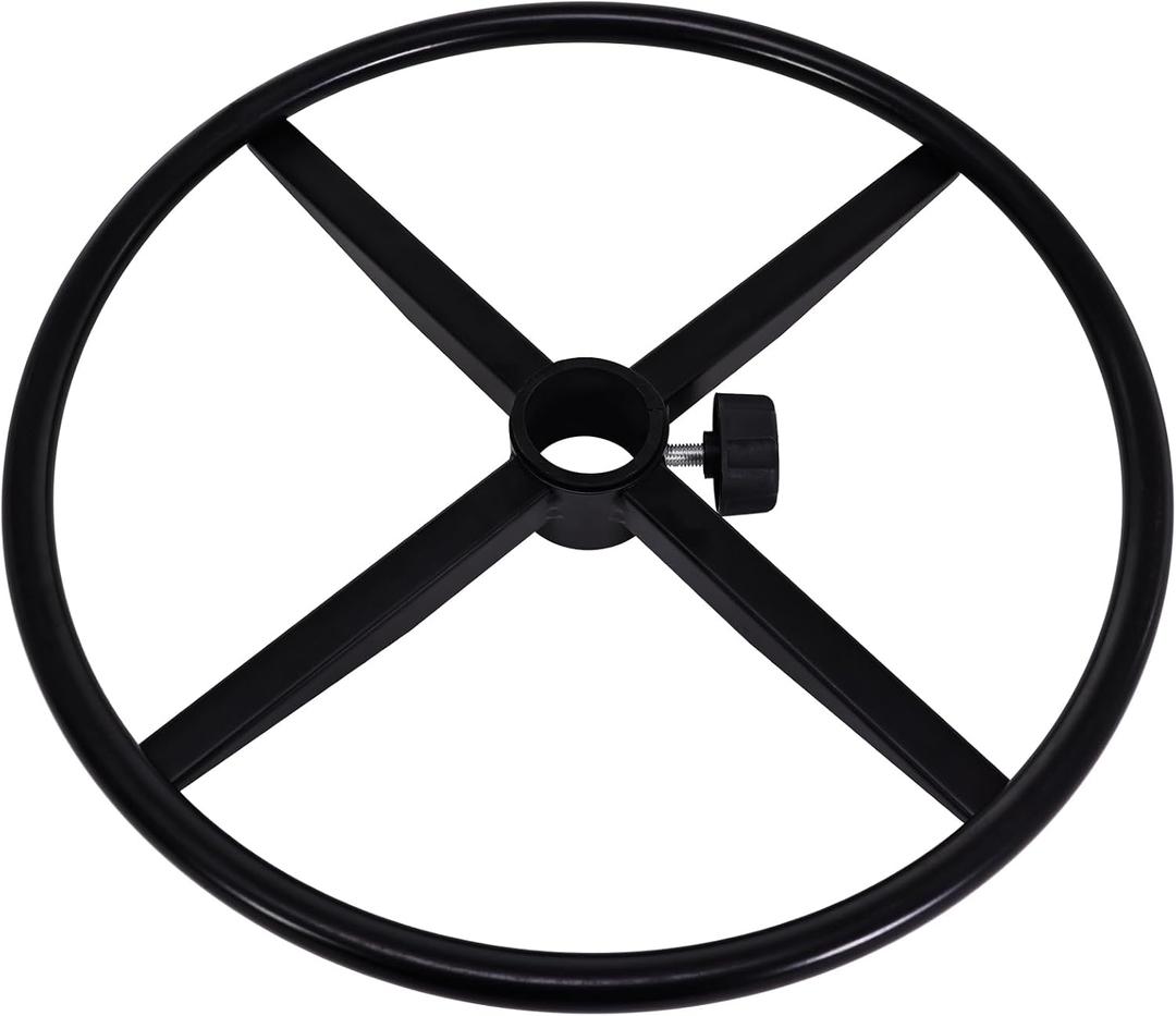 Frassie 17.7 inch Metal Chrome Office Stool Foot Rest Ring, Black Studio Drafting Chair Footrest Ring (Black)