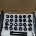 MIKKUPPA 24pcs M12x1.5 Lug Nuts - Replacement for 1995-2015 Toyota Tacoma 4WD, 2016-2021 Tacoma, 2000-2006 Tundra 2007-2020 FJ Cruiser Aftermarket Wheel - Black Closed End Lug Nuts with Socket