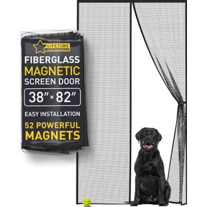 Flux Phenom Screen Door Mesh 38x82 Inch  Easy Install, Strong Magnet Strength, Pet Tested, Hands-Free Entry, Door Screen Magnetic Closure, Keeps Bugs Out