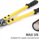 QWORK 4/0 Gauge Wire Cutter - Forged Steel Handle, Shear Action Cutter, 14" Stainless Steel Cable Cutter - Ideal for Battery & Welder Cables, Building Wiring, and SO Cord