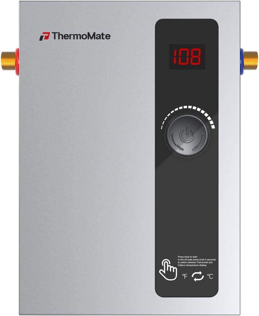 Tankless Water Heater Electric, ThermoMate 8kW at 240 Volt, On Demand Instant Hot Water Heater for Point of Use, Self-Modulating Save Energy, Save Space, 1.56GPM at 35F Rise