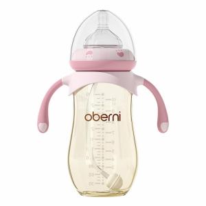 Baby Bottles, Anti Colic Breastfeeding Bottles with Medium Flow Nipples Size , Wide Neck Baby Bottle for Babies, Newborn, Preemie 6+ Months, BPA Free (Pink, PPSU, 10 Ounce, 1 Pack)