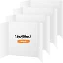 4 Pack Trifold Poster Board, 16x40 Inches White Presentation Board, Portable Display Board for Science Fair, School DIY Project and Business Exhibitions