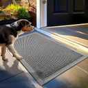 Muddy Mat Meshy Mat Door Mat Heavy-Duty Quick-Dry Floor Mat, Sand & Dirt Trapper for Indoor & Outdoor, Ideal for Entrance, Mudrooms,Patios & Garages,Low-Profile,Non-Slip,Washable Grey 23"x35"x0.4"
