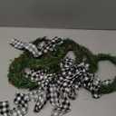 Christmas Wreath with Ribbon Bow for Front Door - Festive Holiday Decoration with Red and Green Pine Accents