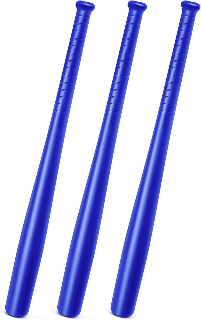 Liliful 3 Pieces Plastic Baseball Bat 29.5 Inch Solid Lightweight Plastic Bat with Molded Grip Handle for Practice Festival Gift Party Decoration