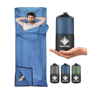 Sleeping Bag Liner, Self Tan Sleep Sack, Adult Sleep Sack, Two-Way-Zipper Expose Feet Separately, Portable Single Camping Travel Sheets for Hotel,Hostels,Business Trips