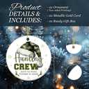 2 x Hunting Crew Ornament 2025  Born to Hunt Forced to Work Funny Hunter Ornament for Men, Dad, Husband, or Grandpa  Camo Santa Hat Deer Antler Design, Outdoor Sportsman Christmas Ornament, Rustic Gift