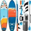 Inflatable Stand Up Paddle Board, 11' x 33" x 6" Extra Wide SUP with Premium Accessories, Non-Slip Deck ISUP for Adults, Youth, Fishing, Yoga, Floating on Ocean & Lake