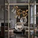 Large 12-Inch Modern Clear Glass Sculpture Centerpiece, Extra Large