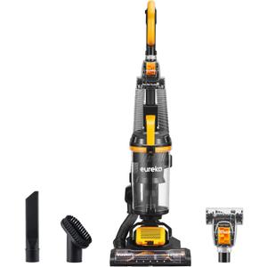 Eureka Powerful Upright Vacuum Cleaner for Carpet and Floor, Household Upright Vacuum Cleaner for Home Pets, Bagless Lightweight Upright Vacuum, MaxSwivel Pro NEU350 with Pet Tool, Yellow