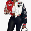 Women's Varsity Jacket Cropped Letterman Jacket Lightweight Button Down Bomber Racer Baseball Y2K Coats Size L