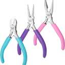 Mr. Pen- Jewelry Pliers Set, 3 Pack, Candy Colors, Rubber Handle & Ergonomic Design, Mini Pliers for Jewelry Making Tools, Small Wire Cutters for Crafting