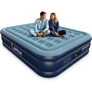 Lavisx Queen Air Mattress with Built in Pump 16" Blow Up Mattress Raised Air Bed, 3 Mins Quick Self Inflatable with Storage Bag for Guest and Home