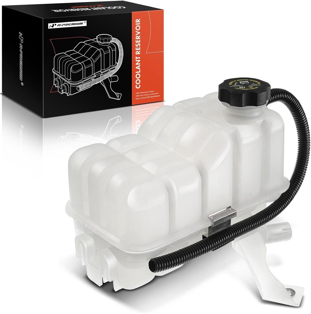 A-Premium Coolant Overflow Recovery Reservoir Tank [W/Sensor & Cap] Compatible with Chevrolet Silverado 1500 2500 3500, Suburban, Tahoe & GMC Sierra, Yukon & Cadillac Escalade, Replace# 15203949