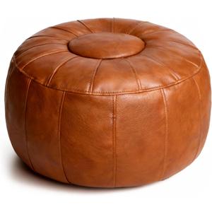 Thgonwid Unstuffed Moroccan Ottoman Pouf Cover, Ottoman Footstool Storage Solution, Bean Bag Chair, Foot Rest, Brown
